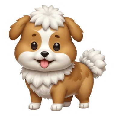 a full body of cute dog with puffer sticker