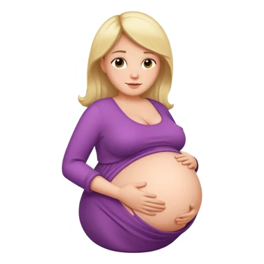 very heavily pregnant overdue woman with super  large belly sticker