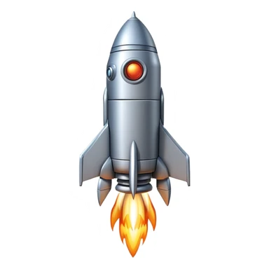 robot shaped like a rocket blasting off sticker