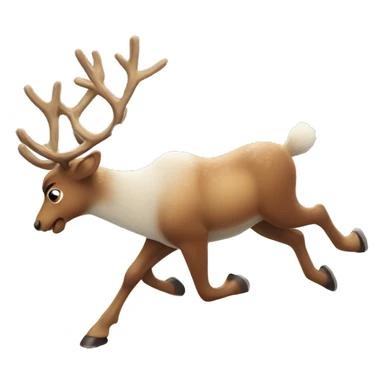reindeer running in snow sticker
