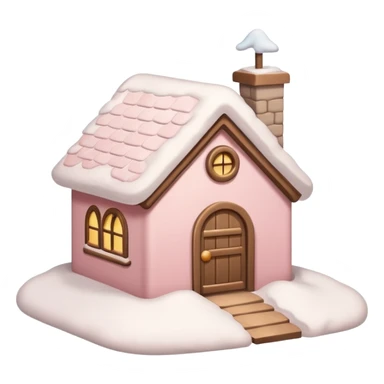 Beige and light pink snow house sticker