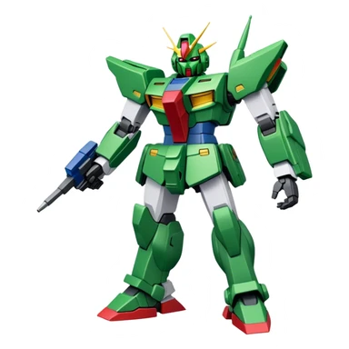 Green gundam draws a picture  sticker