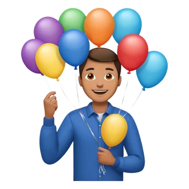 Balloon holder man sticker