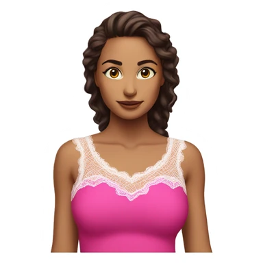  Hot pink top with lace sticker