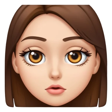 Baddie girl eye rolling at someone make sure they eye is twitching with brunette hair  sticker