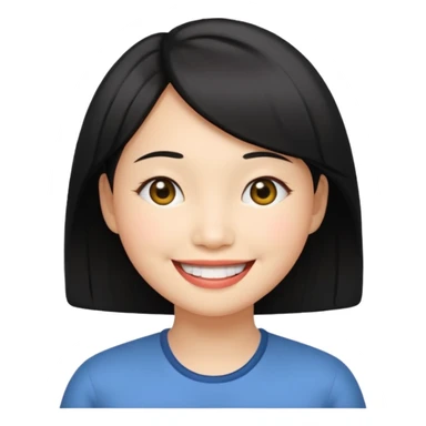 an Asian with a smiley bobbed hair
Woman sticker