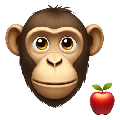 Monkey with a apple on his head  sticker