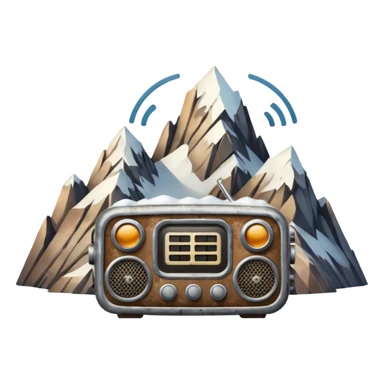 radio over a mountain sticker