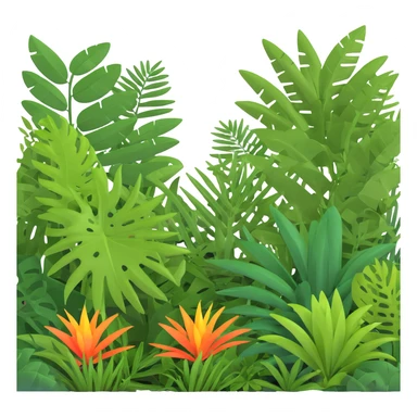 dense jungle scene with tropical plants sticker