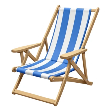 A beach chair with a striped pattern, ready for relaxation. sticker
