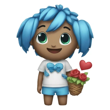 Crea Stitch con cuori azzurri  sticker