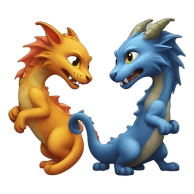 cat versus dragon sticker