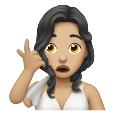  leaf coughing Queen dark hair white skin  sticker