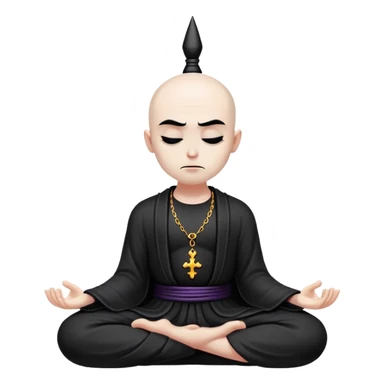 chill meditating goth villain  sticker