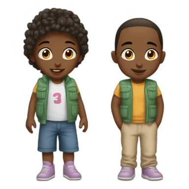 Twins boy and gril sticker