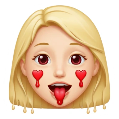 quelqu'un tres content avec des coeur a la place des yeux et de la salive qui coule de sa bouche. il faut des coeur a la place de yeux sticker