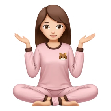 Brown and soft pink cozy two pieces soft lady pijama just the pijama  sticker