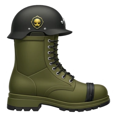 Military boots helmet rifle  sticker