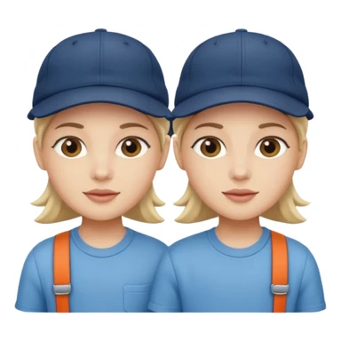 Twins wearing caps sticker