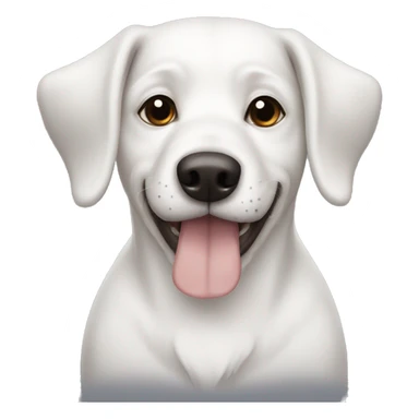 White dog with black spots on the ears, brown eyes sticker