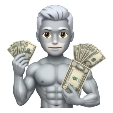 Silver skin muscle skin money sticker