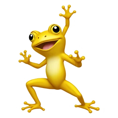 yellow frog movement emoj sticker