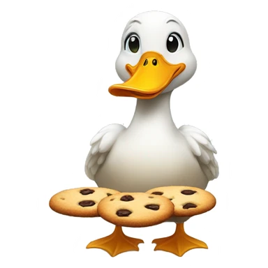 A duck eating a cookie sticker