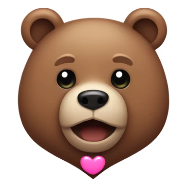 Bear with Pink heart eyes   sticker