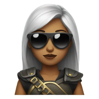 Girl warrior with dark sunglasses sticker