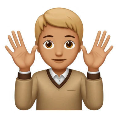 One person holds up both hands, with a 6 above one hand and a 7 above the other. sticker