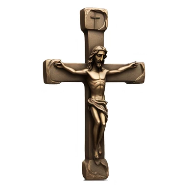 bronze cross statue with christ sticker