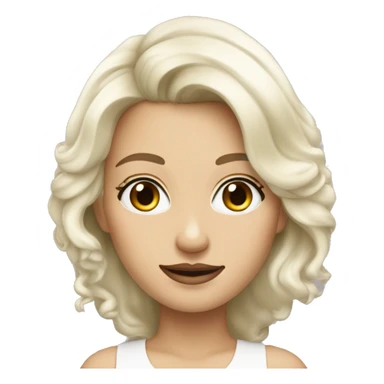 Femme blanche cheveux blond yeux gris tache de rousseur sticker