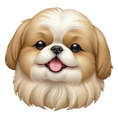 Cinematic Cute Yawning Shih Tzu Portrait Emoji, Head gently tilted with an irresistibly cute yawn and sleepy, half-closed eyes, showcasing a luxurious, fluffy fur in gentle pastel tones, simplified yet endearingly detailed, glowing with a soft, drowsy radiance, high shine, exuding tender, sleepy charm, styled with a delicate, soft glowing outline, capturing the essence of a Shih Tzu caught in a moment of adorable, sleepy bliss! sticker