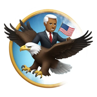 President riding a bald eagle with fireworks in the background sticker