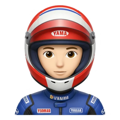 yamaha motorcycle racer with full face helmet sticker