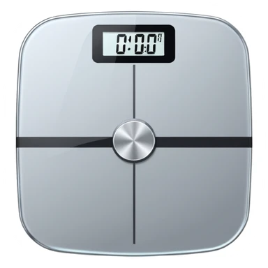 Digital weight scale with 0:00 on it sticker