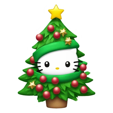 hello kitty in a christmas tree costume sticker