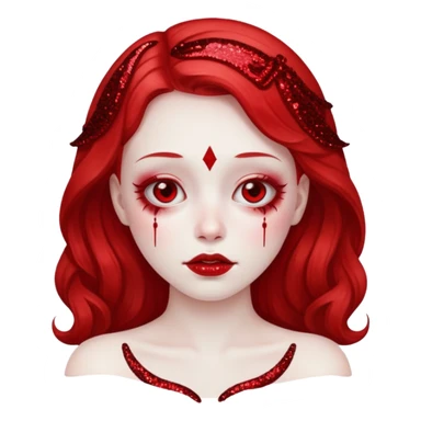 red glitter girl dead sticker