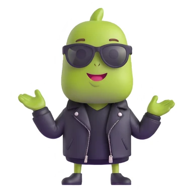 pistachio with a leather jacket and cool attitude sticker