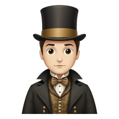 Batman wearing Victorian era clothes with top hat and coat sticker
