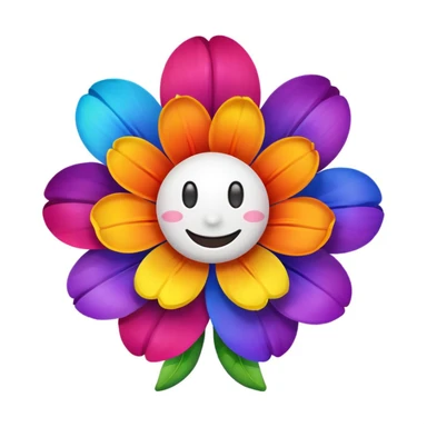 Smiling rainbow flower sticker