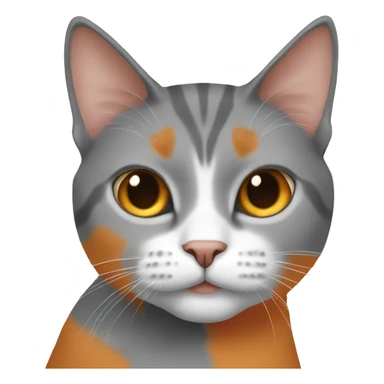 bicolor, gray and orange cat 3 cats sticker
