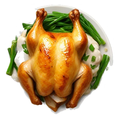 Roasted chicken with garlic sauce sticker