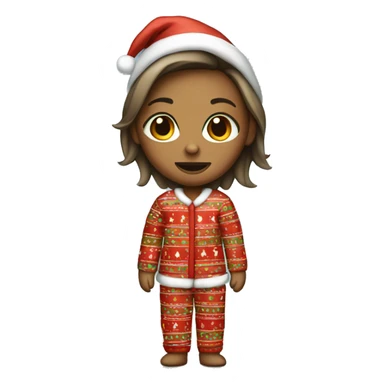 girl in christmas pajamas sticker