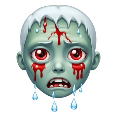 zombie crying with tears water droplets no blood  sticker
