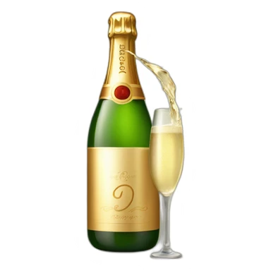 champagne Bottle with Popping Cork sticker