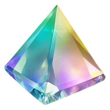 Pyramid-shaped 56-carat iridescent diamond crystal sticker