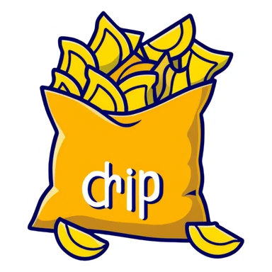 bag of ridged potato chips spilling out sticker