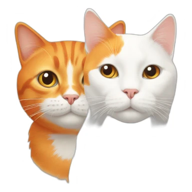 Orange cat and Pure white cat sticker