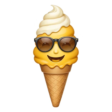sunglasses emoji holding an icecream cone sticker
